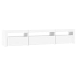 TV Cabinet with LED Lights White 195x35x40 cm