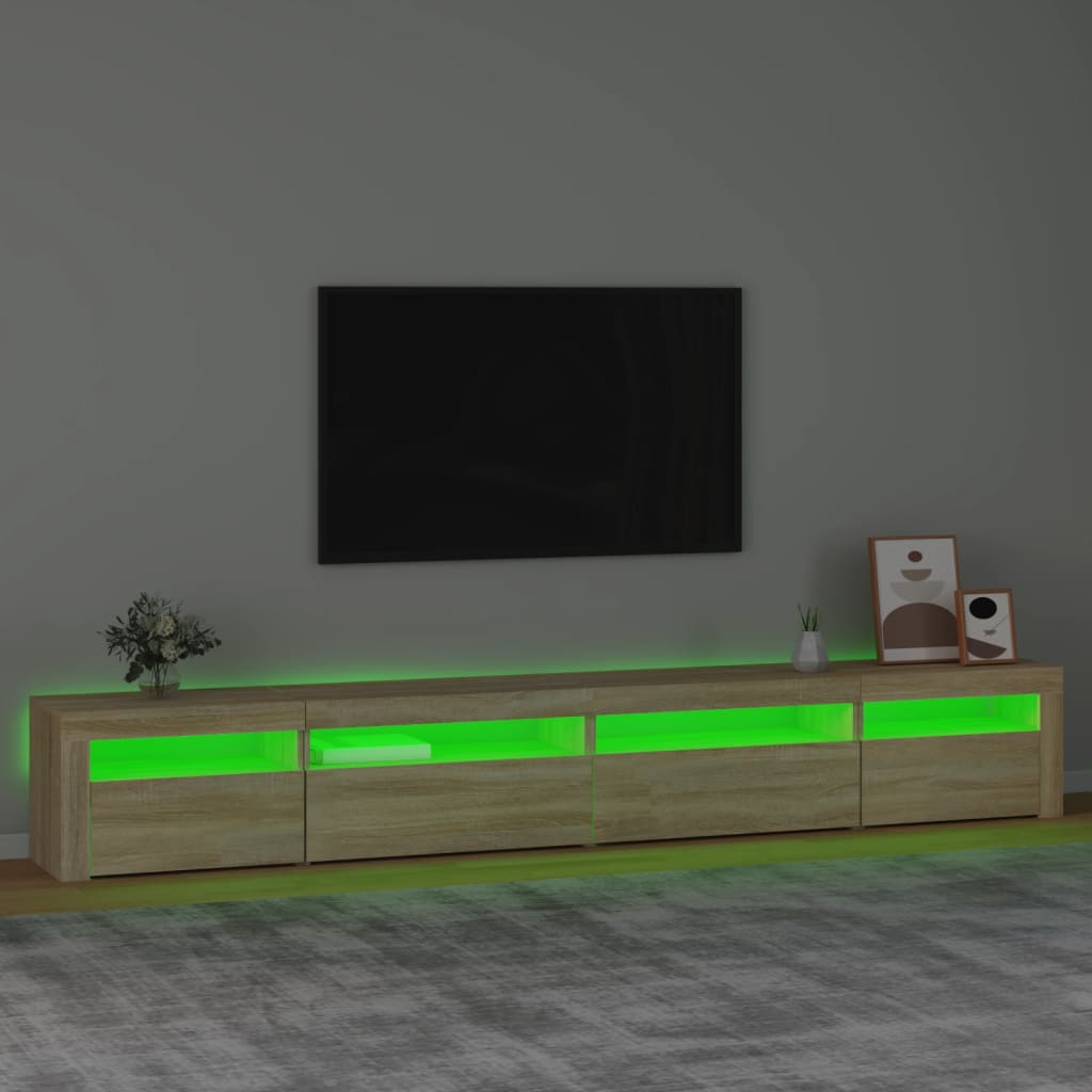 TV Cabinet with LED Lights Sonoma Oak 270x35x40 cm