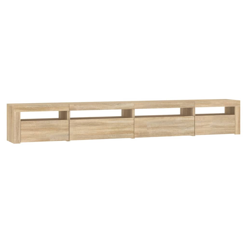 TV Cabinet with LED Lights Sonoma Oak 270x35x40 cm