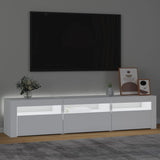 TV Cabinet with LED Lights White 180x35x40 cm