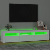 TV Cabinet with LED Lights White 180x35x40 cm