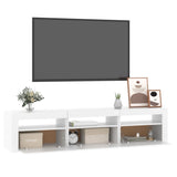 TV Cabinet with LED Lights White 180x35x40 cm