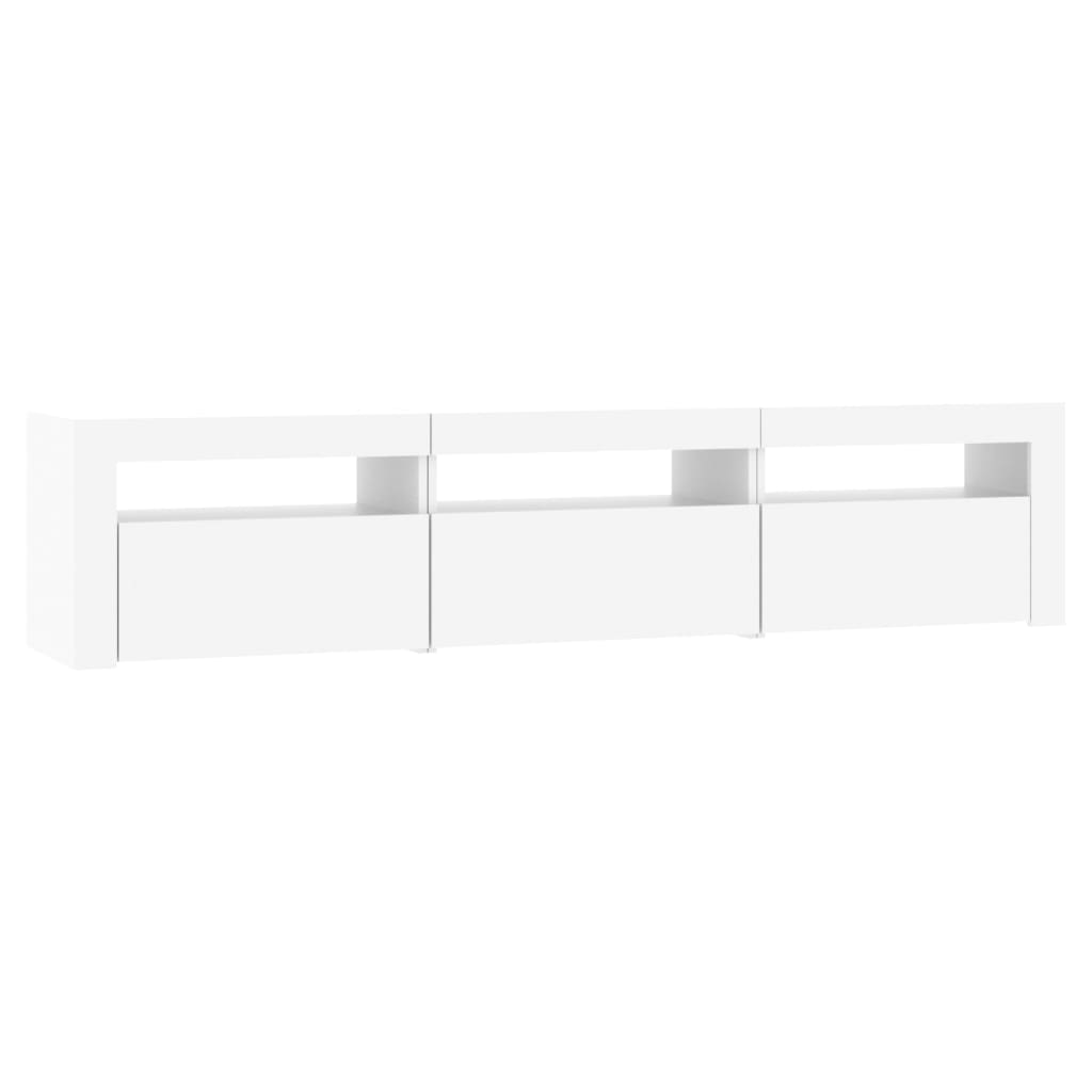 TV Cabinet with LED Lights White 180x35x40 cm