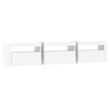 TV Cabinet with LED Lights White 180x35x40 cm