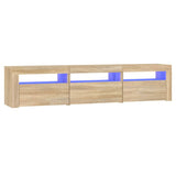 TV Cabinet with LED Lights Sonoma Oak 180x35x40 cm