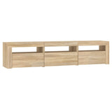 TV Cabinet with LED Lights Sonoma Oak 180x35x40 cm