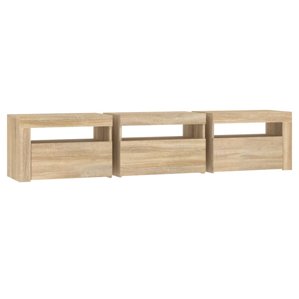 TV Cabinet with LED Lights Sonoma Oak 180x35x40 cm