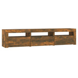 TV Cabinet with LED Lights Smoked Oak 180x35x40 cm