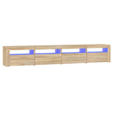 TV Cabinet with LED Lights Sonoma Oak 240x35x40 cm