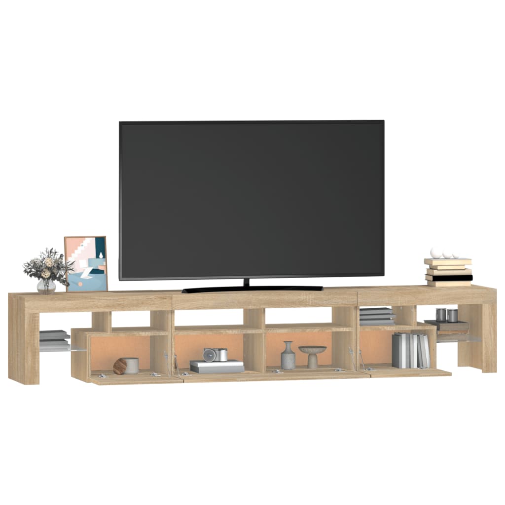 TV Cabinet with LED Lights Sonoma Oak 230x36.5x40 cm