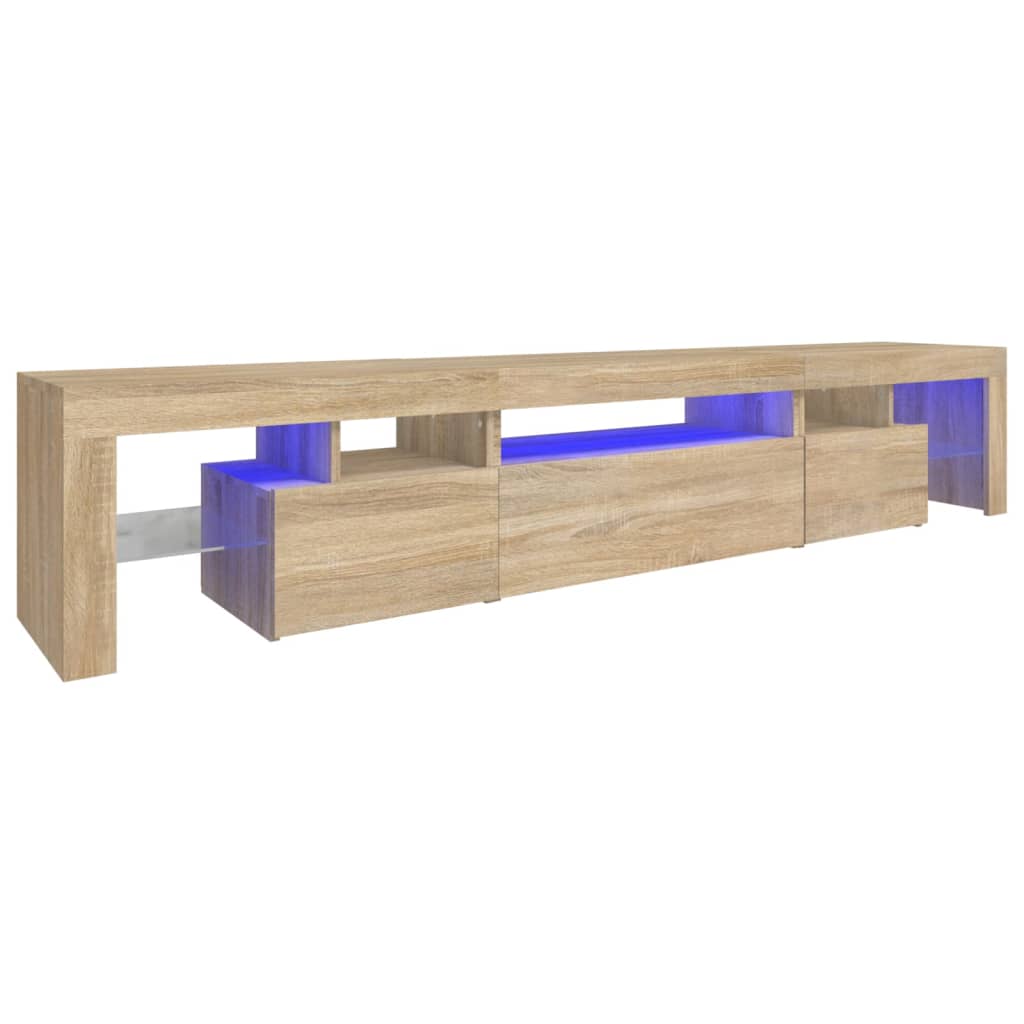 TV Cabinet with LED Lights Sonoma Oak 215x36.5x40 cm