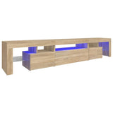 TV Cabinet with LED Lights Sonoma Oak 215x36.5x40 cm