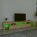 TV Cabinet with LED Lights Sonoma Oak 215x36.5x40 cm