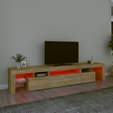 TV Cabinet with LED Lights Sonoma Oak 215x36.5x40 cm