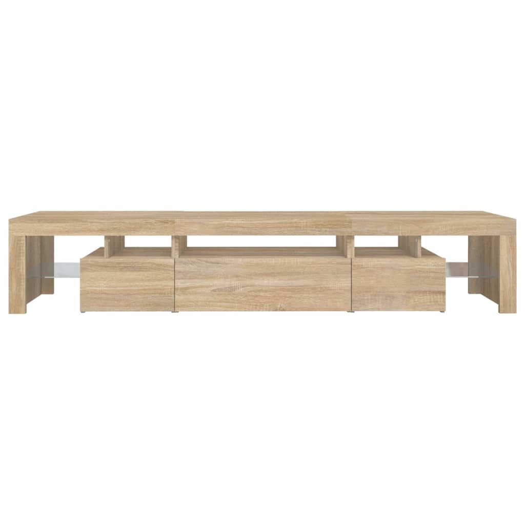 TV Cabinet with LED Lights Sonoma Oak 215x36.5x40 cm