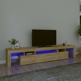 TV Cabinet with LED Lights Sonoma Oak 215x36.5x40 cm