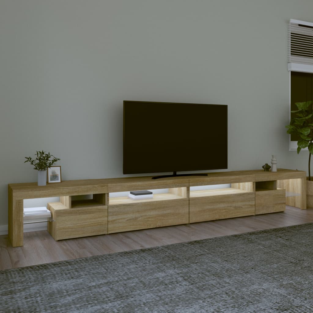 TV Cabinet with LED Lights Sonoma Oak 290x36.5x40 cm