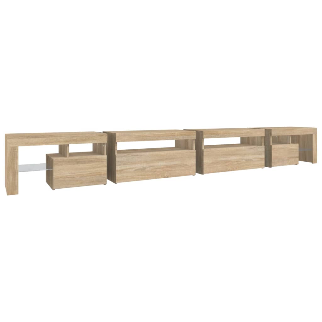 TV Cabinet with LED Lights Sonoma Oak 290x36.5x40 cm