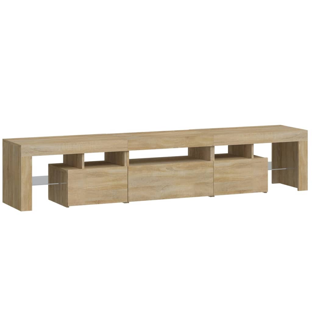 TV Cabinet with LED Lights Sonoma Oak 200x36.5x40 cm