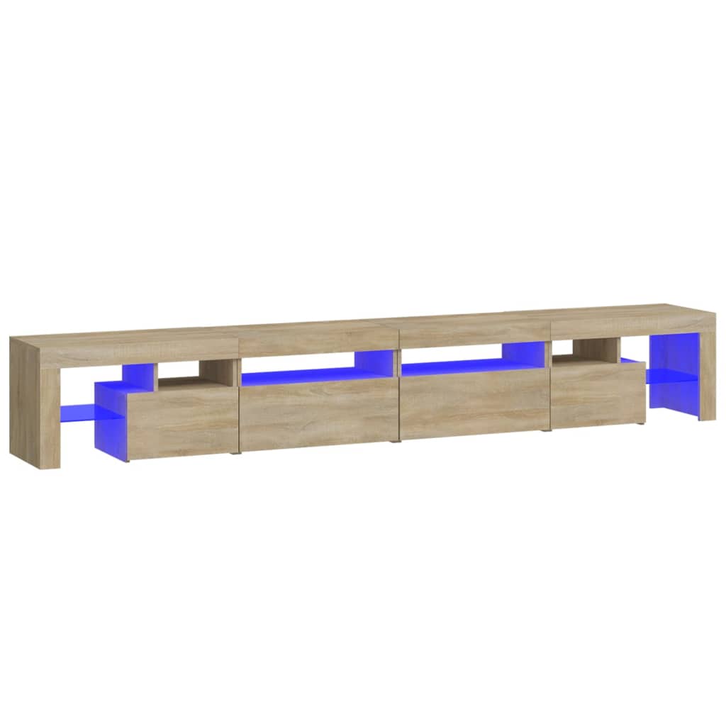 TV Cabinet with LED Lights Sonoma Oak 260x36.5x40 cm