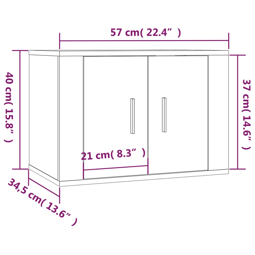 Wall Mounted TV Cabinet Concrete Grey 57x34.5x40 cm