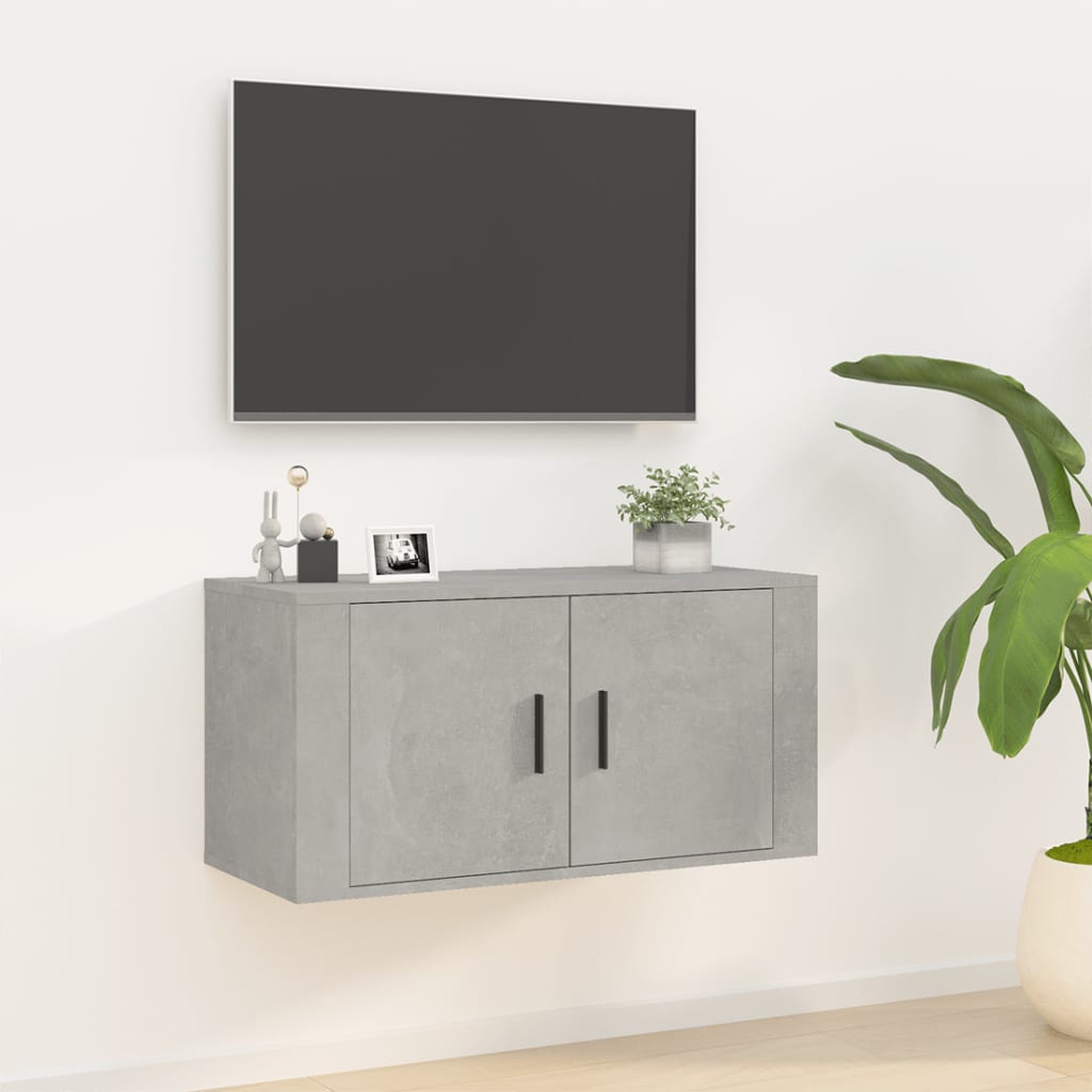 Wall Mounted TV Cabinet Concrete Grey 80x34.5x40 cm