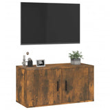 Wall Mounted TV Cabinet Smoked Oak 80x34.5x40 cm