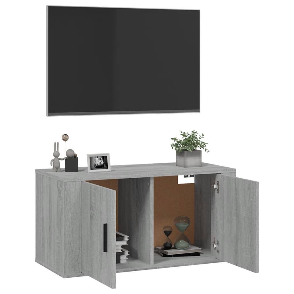 Wall Mounted TV Cabinet Grey Sonoma 80x34.5x40 cm