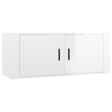 Wall Mounted TV Cabinet High Gloss White 100x34.5x40 cm