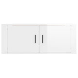 Wall Mounted TV Cabinet High Gloss White 100x34.5x40 cm