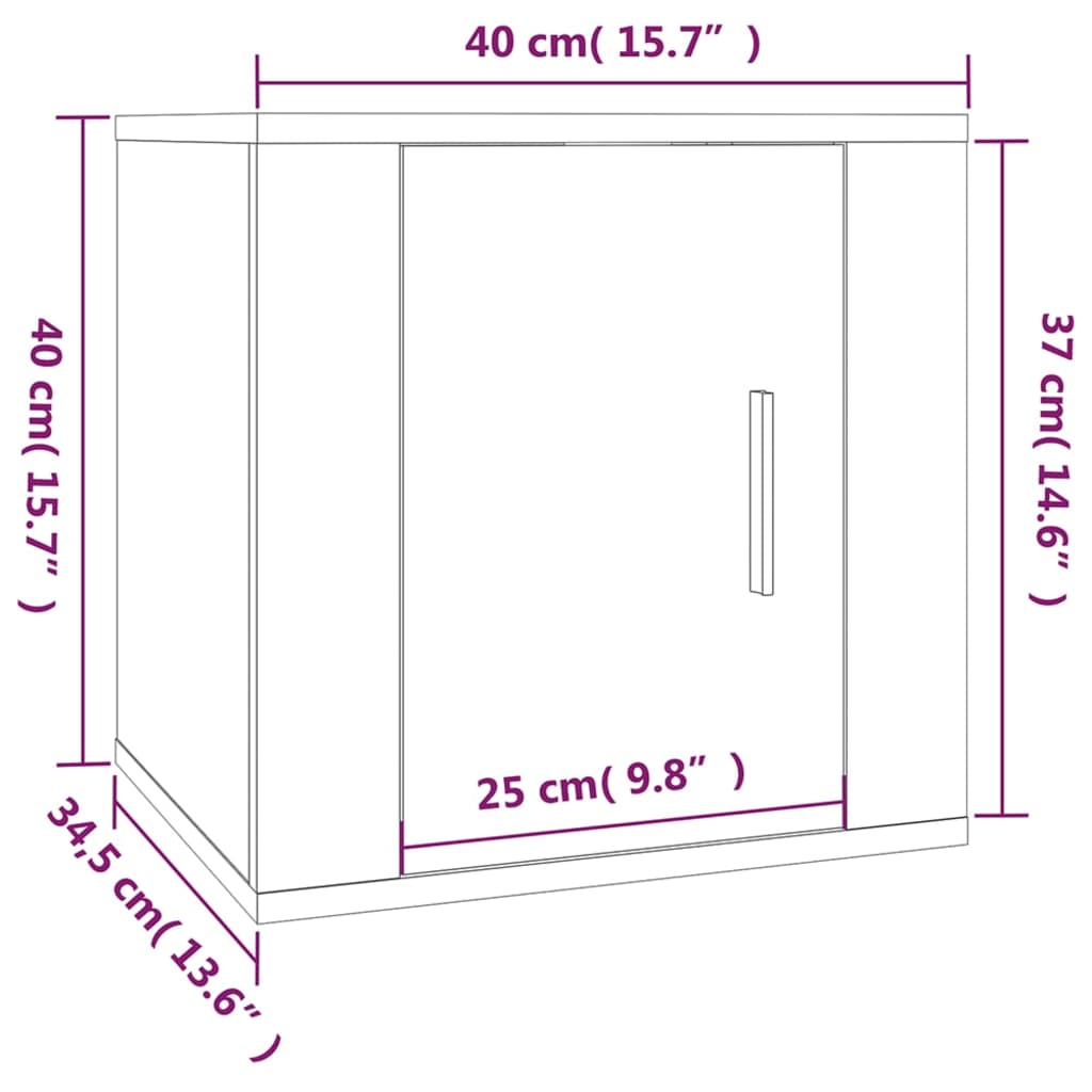 Wall Mounted TV Cabinet White 40x34,5x40 cm