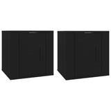 Wall Mounted TV Cabinets 2 pcs Black 40x34.5x40 cm