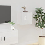 Wall Mounted TV Cabinet High Gloss White 40x34,5x40 cm