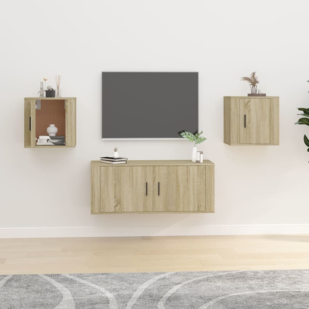 Wall Mounted TV Cabinets 2 pcs Sonoma Oak 40x34.5x40 cm