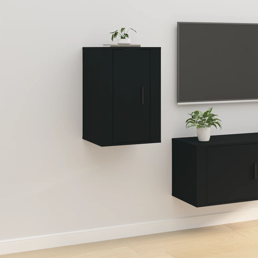 Wall Mounted TV Cabinet Black 40x34.5x60 cm