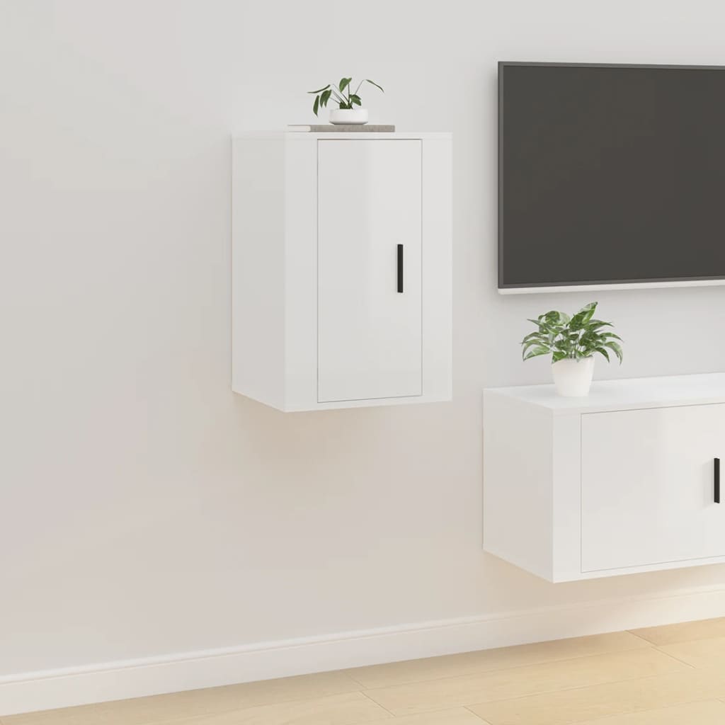 Wall Mounted TV Cabinets 2 pcs High Gloss White 40x34.5x60 cm