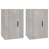 Wall Mounted TV Cabinets 2 pcs Concrete Grey 40x34.5x60 cm