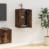 Wall Mounted TV Cabinet Smoked Oak 40x34.5x60 cm