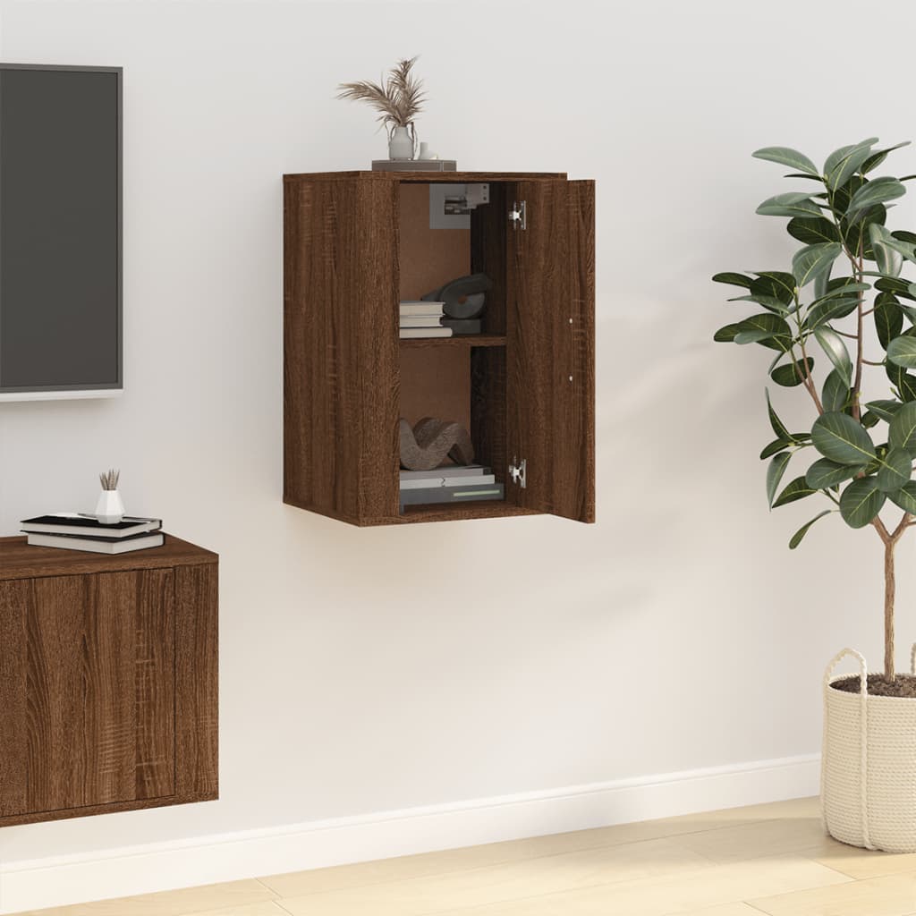 Wall Mounted TV Cabinet Brown Oak 40x34.5x60 cm