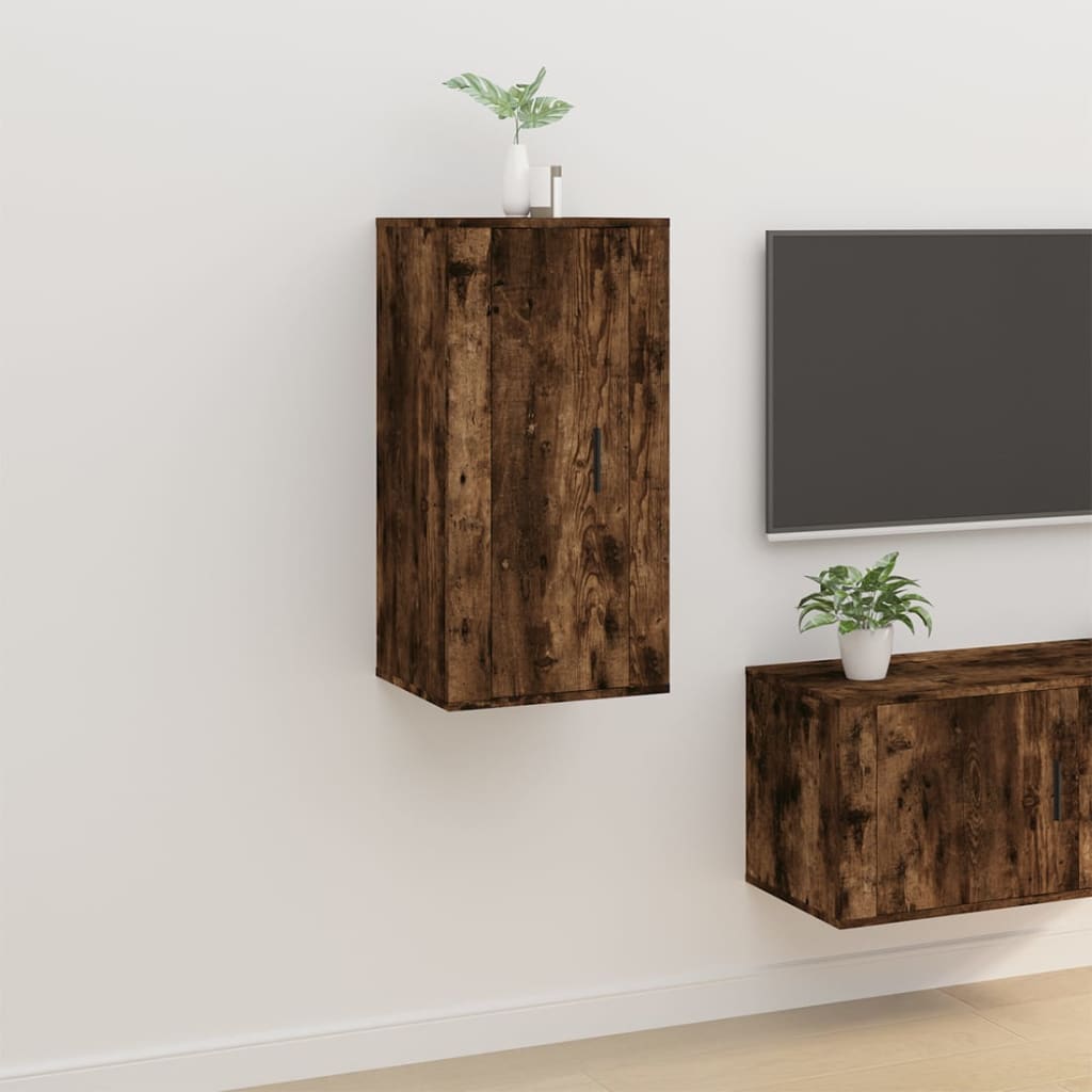 Wall Mounted TV Cabinet Smoked Oak 40x34,5x80 cm