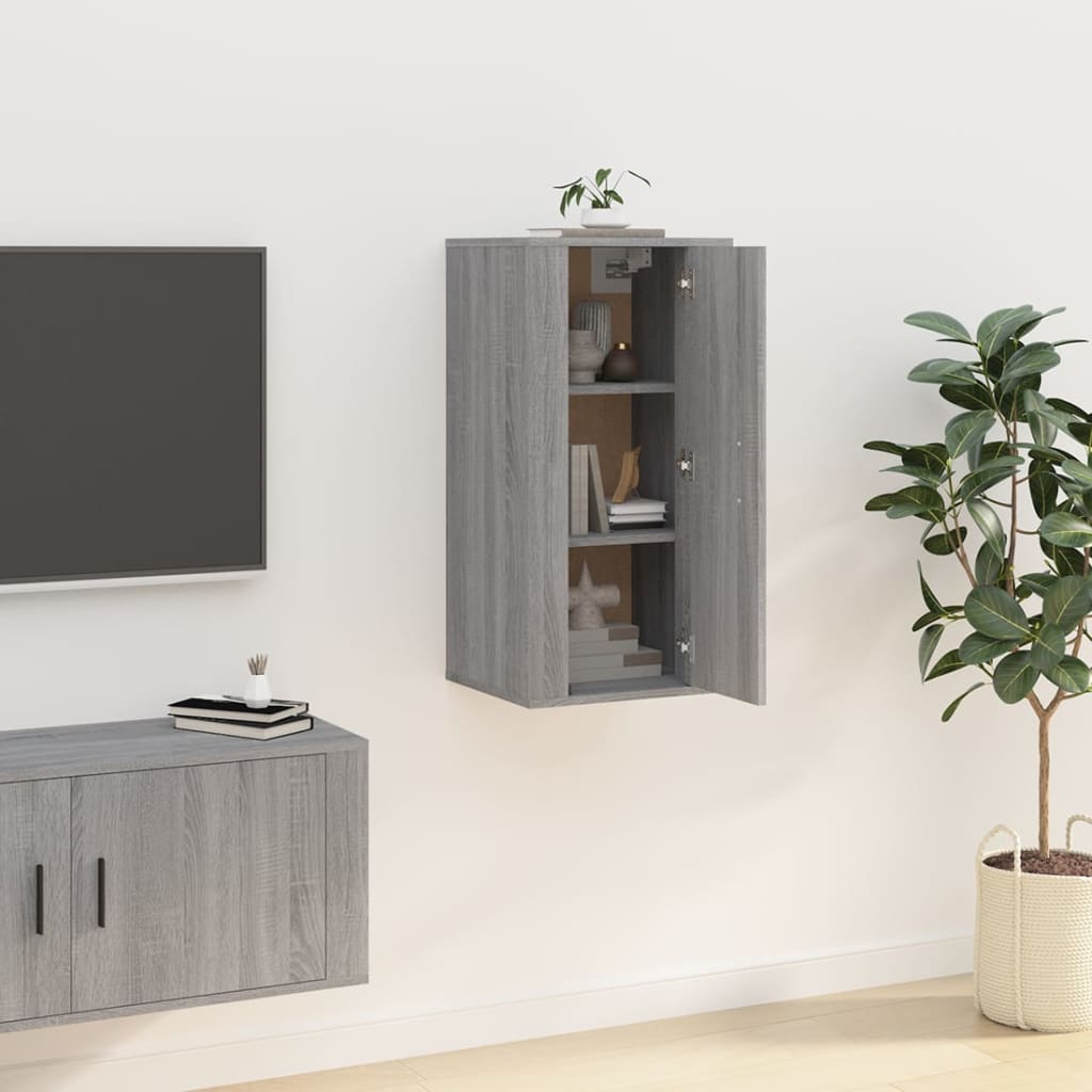 Wall Mounted TV Cabinet Grey Sonoma 40x34,5x80 cm