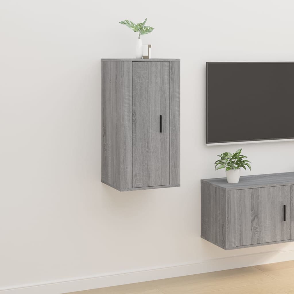 Wall Mounted TV Cabinet Grey Sonoma 40x34,5x80 cm