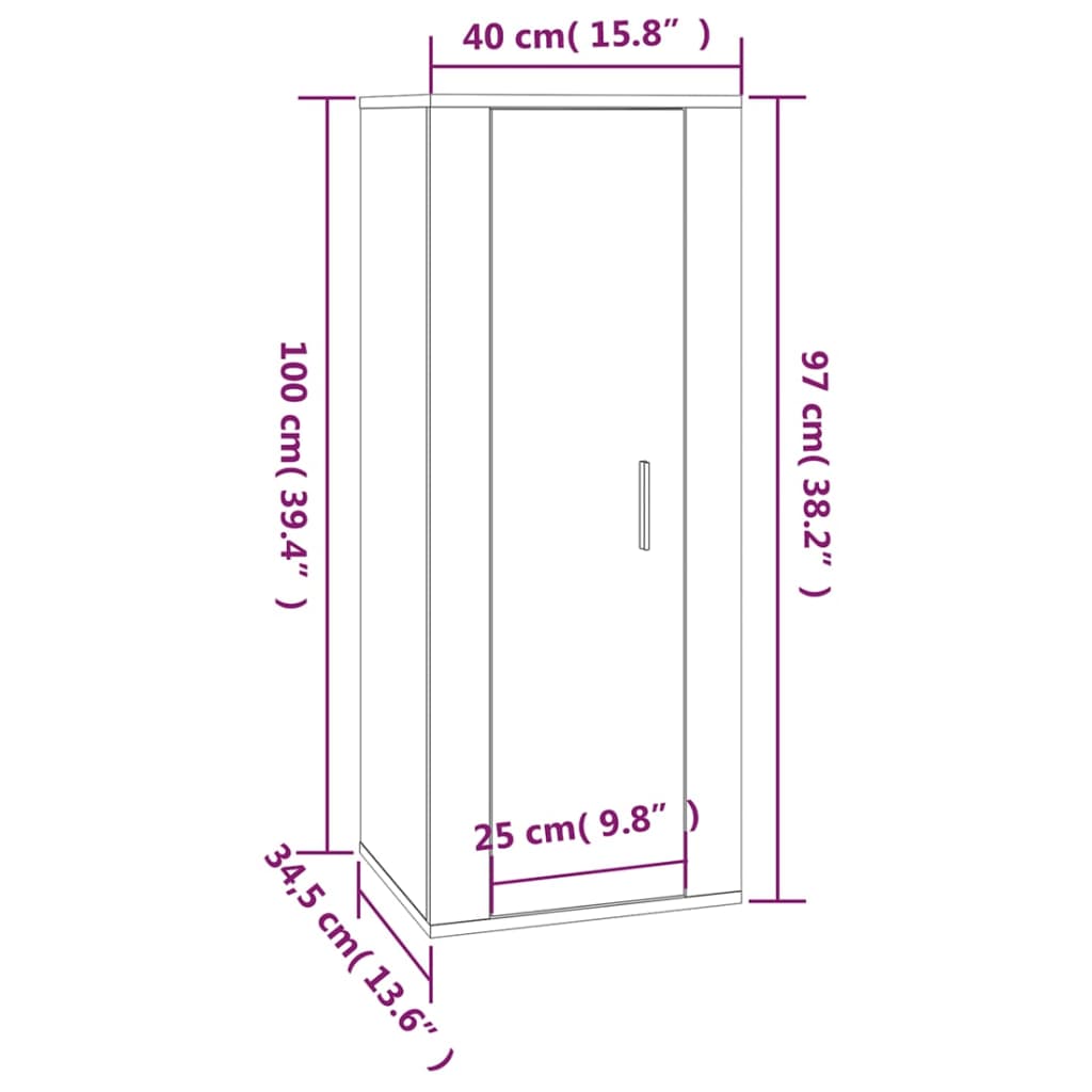 Wall Mounted TV Cabinet White 40x34,5x100 cm