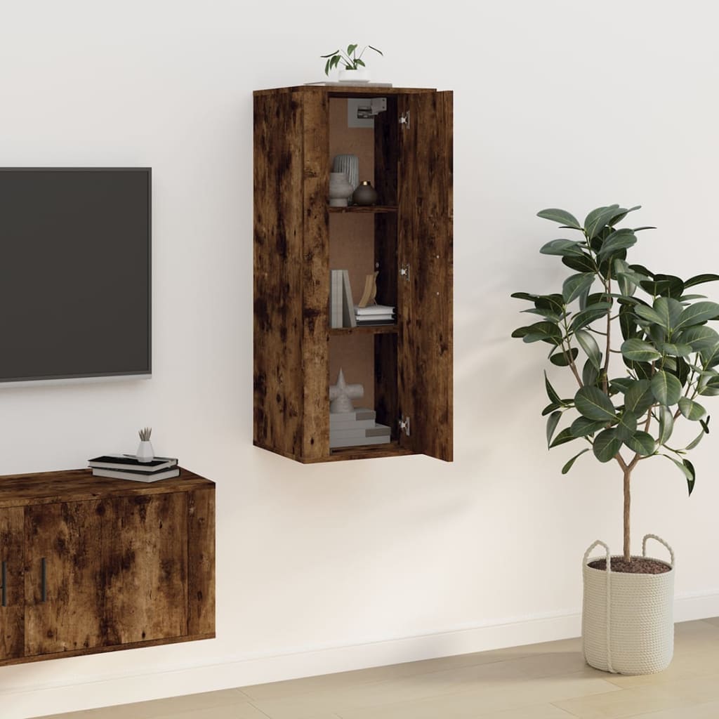 Wall Mounted TV Cabinet Smoked Oak 40x34,5x100 cm