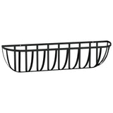 Wall Troughs 2 pcs with Coco Liners Black 76x21x16 cm Steel