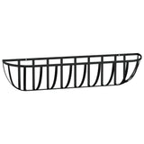 Wall Troughs 2 pcs with Coco Liners Black 91x20x23 cm Steel