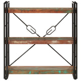 3-Tier Bookcase 77x30x80 cm Solid Wood Reclaimed and Iron