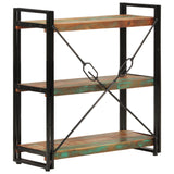 3-Tier Bookcase 77x30x80 cm Solid Wood Reclaimed and Iron