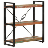 3-Tier Bookcase 77x30x80 cm Solid Wood Reclaimed and Iron