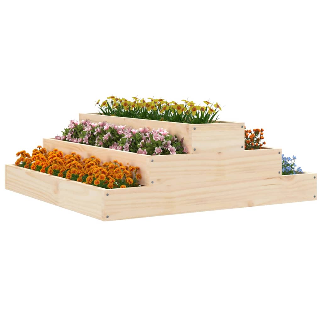 Planter 80x80x27 cm Solid Wood Pine